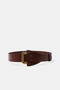 100% LEATHER PIN BUCKLE BELT