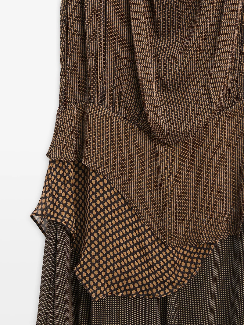 Flowing layered dress with ruffles