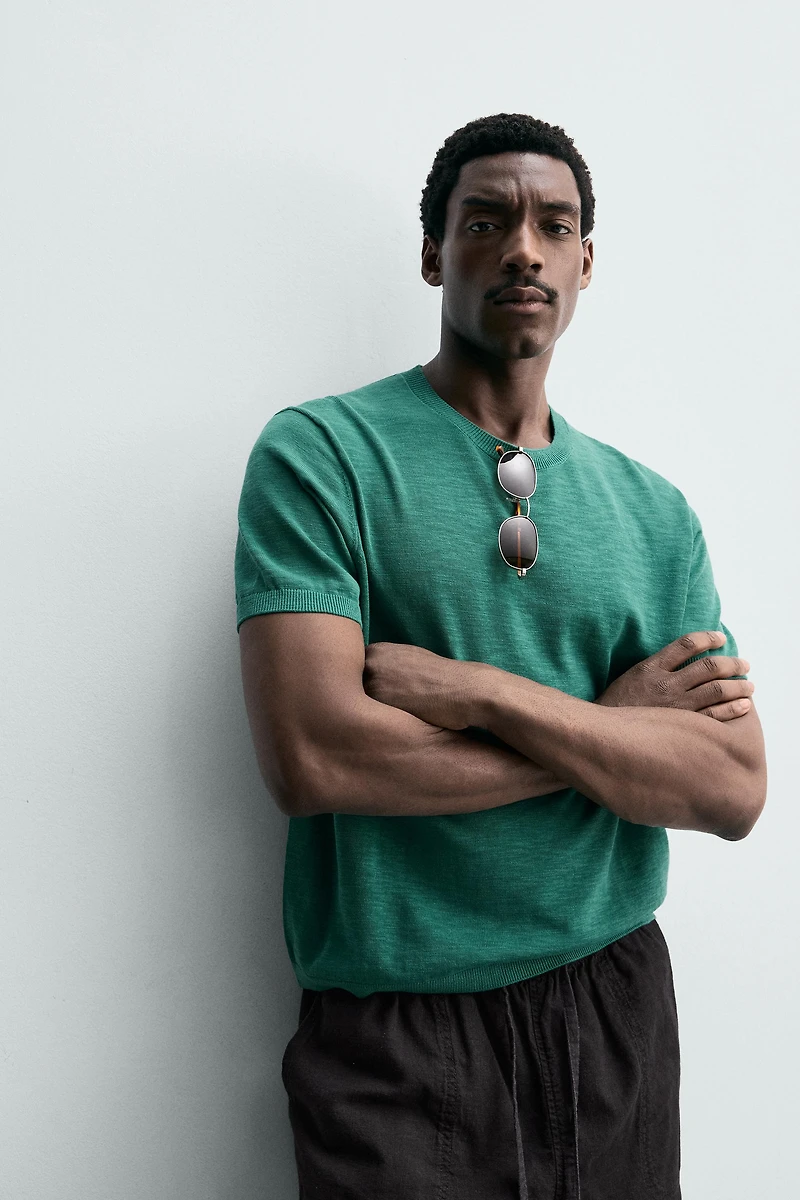 KNITTED REGULAR FIT T-SHIRT
