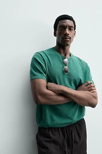 KNITTED REGULAR FIT T-SHIRT