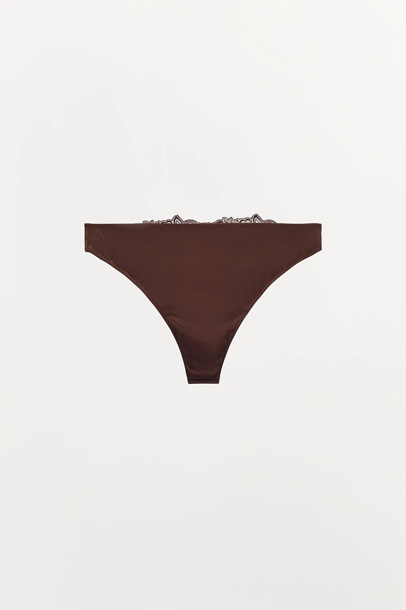 SATIN EFFECT LACE PANTIES