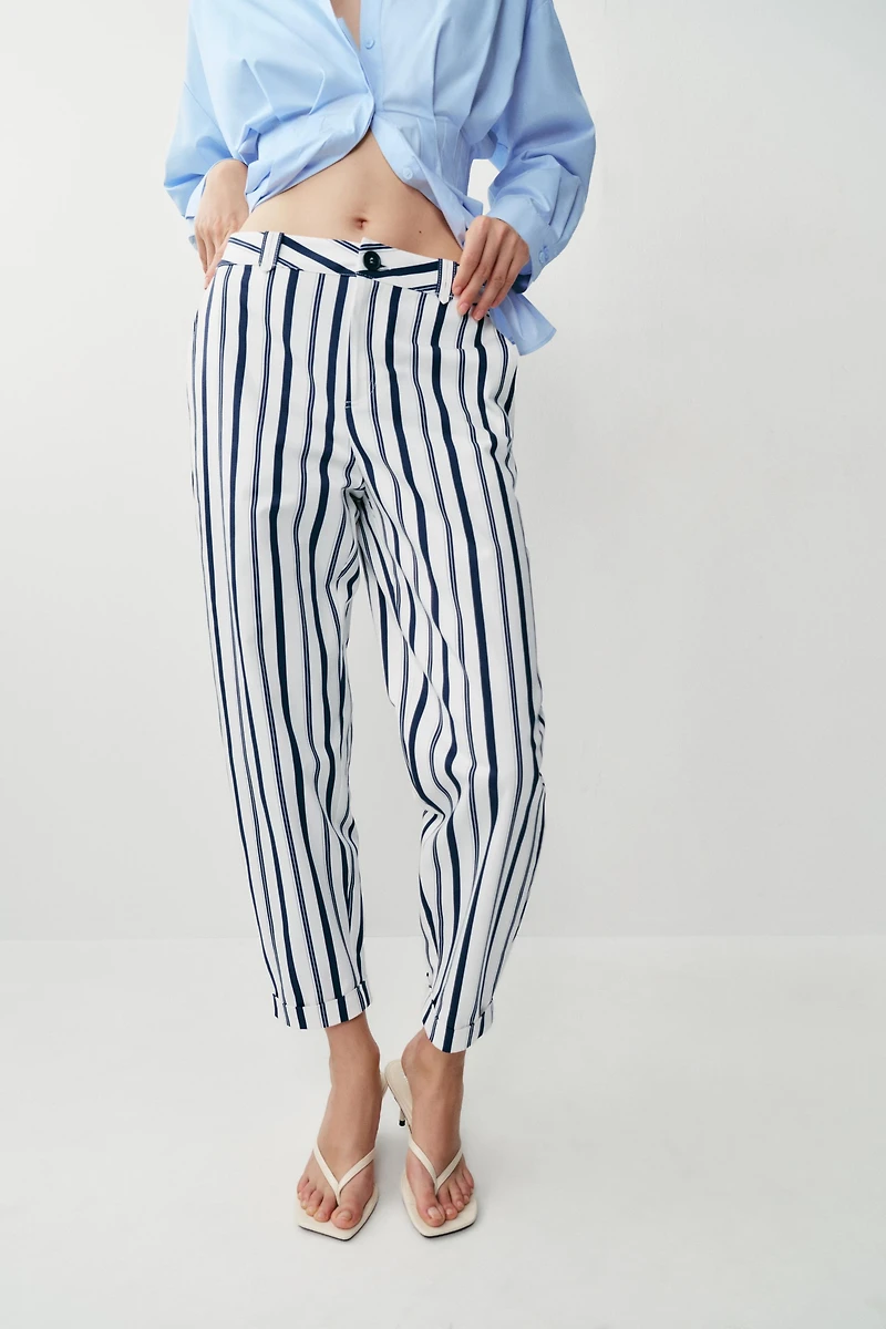 STRIPED CHINO PANTS
