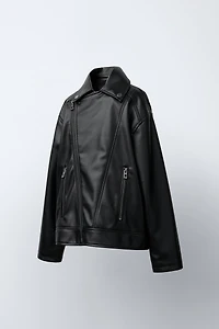 FAUX LEATHER BIKER JACKET
