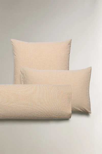SEERSUCKER COTTON CHECK PILLOWCASE