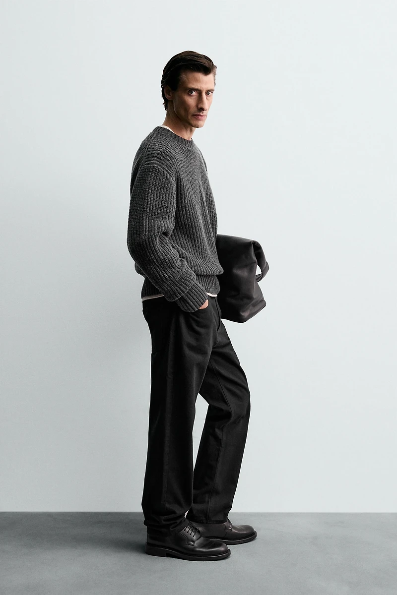 COTTON-WOOL TEXTURED SWEATER