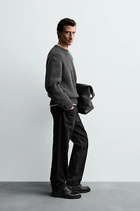 COTTON-WOOL TEXTURED SWEATER