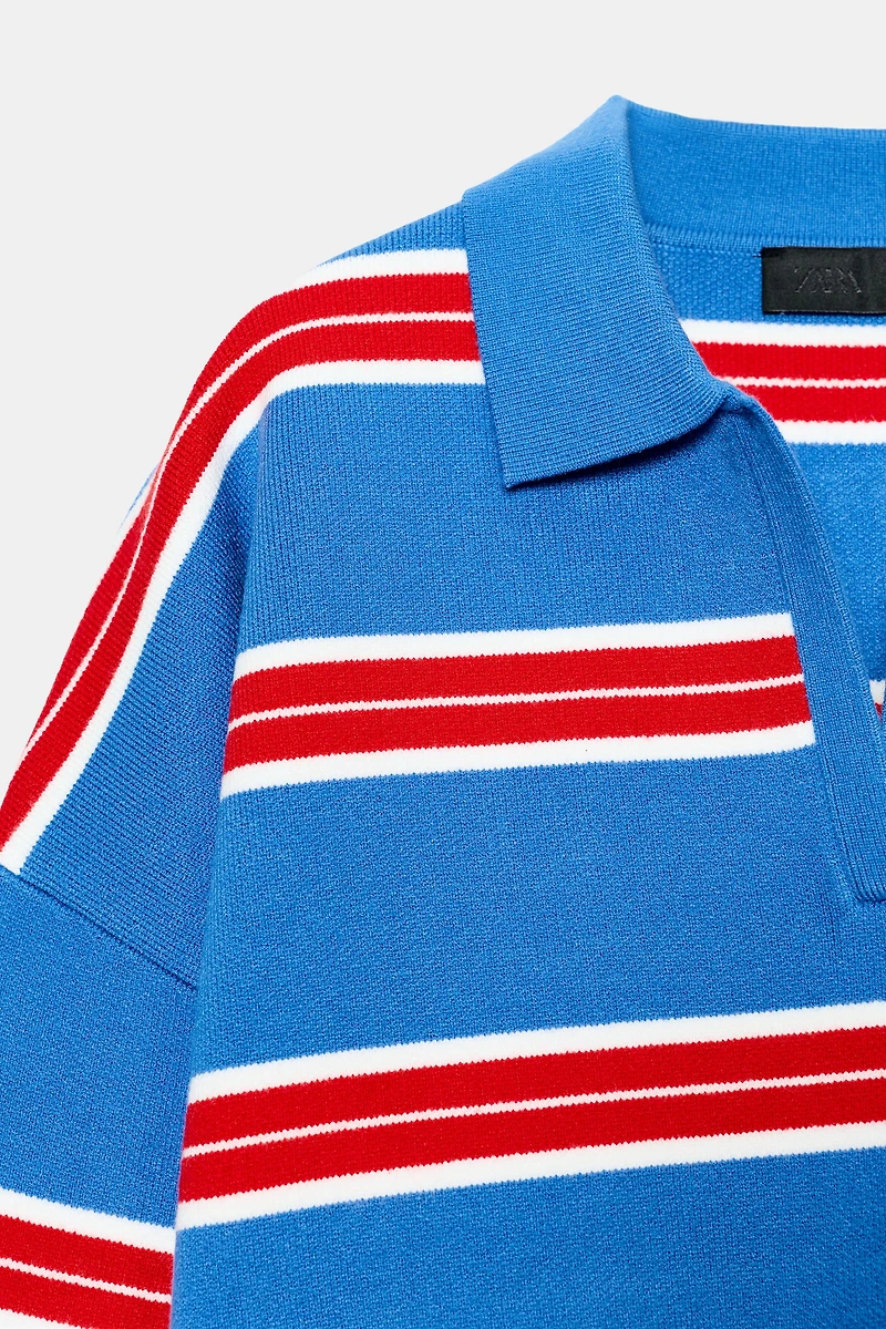 STRIPED KNIT POLO