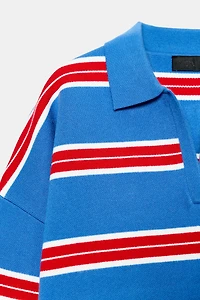 STRIPED KNIT POLO