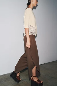 TOP ASYMÉTRIQUE EN MAILLE COMBINÉE