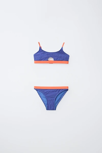 Gingham Bikini with Contrast Piping (Ages 6-14)