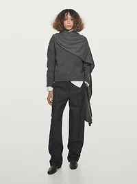 Striped wool blend trousers