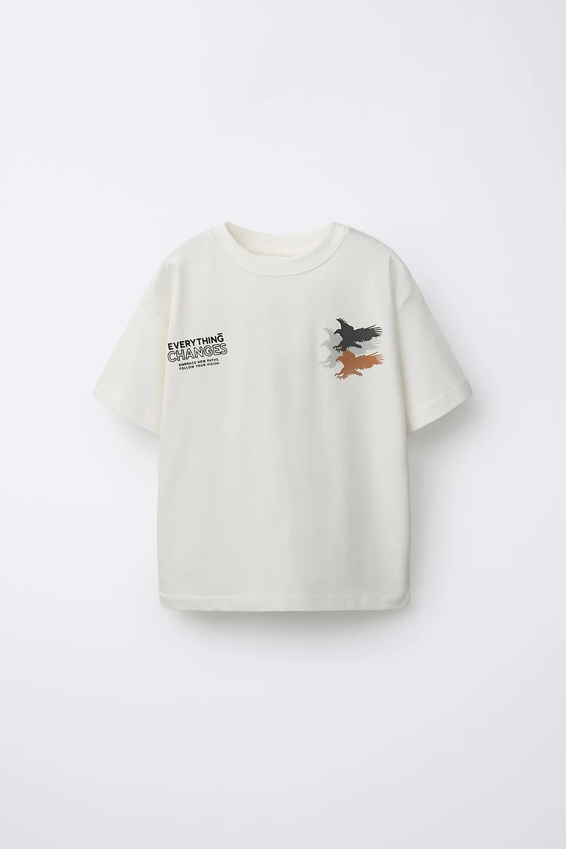 RAISED TEXT EAGLE T-SHIRT