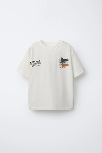 RAISED TEXT EAGLE T-SHIRT