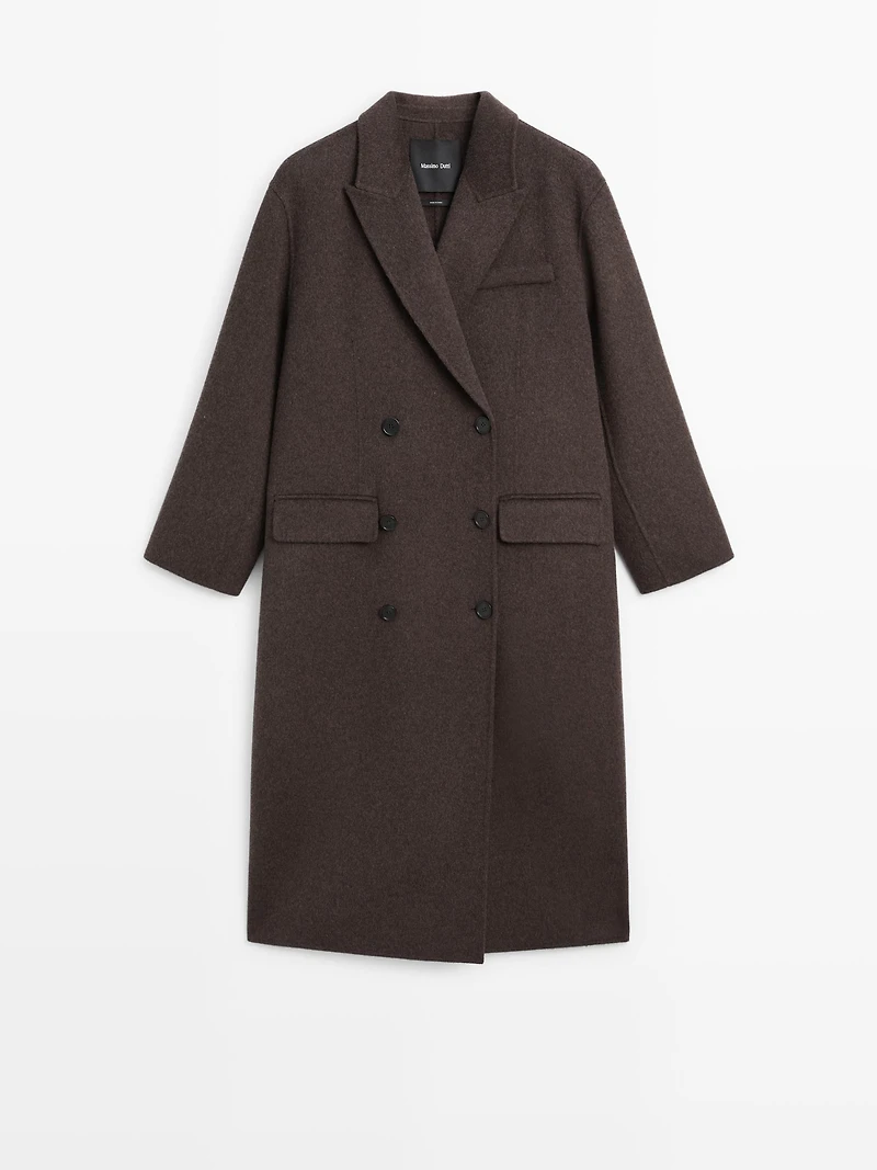 Long wool blend surplice coat