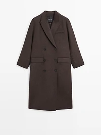 Long wool blend surplice coat