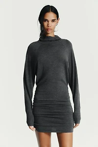 HOODIE KNIT MINI DRESS