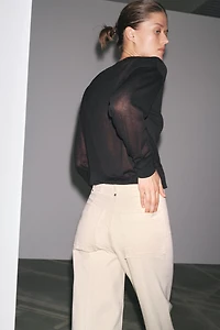 ZW COLLECTION TAILORED WIDE LEG HI-RISE JEANS