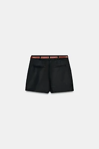 BELTED PLEATED SHORTS