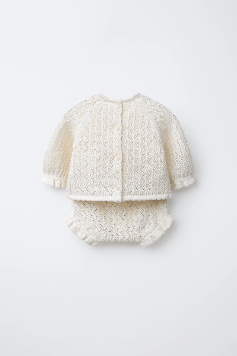 ENSEMBLE PULL ET CULOTTE TEXTURÉ AVEC COTON SOIE DE MÛRIER