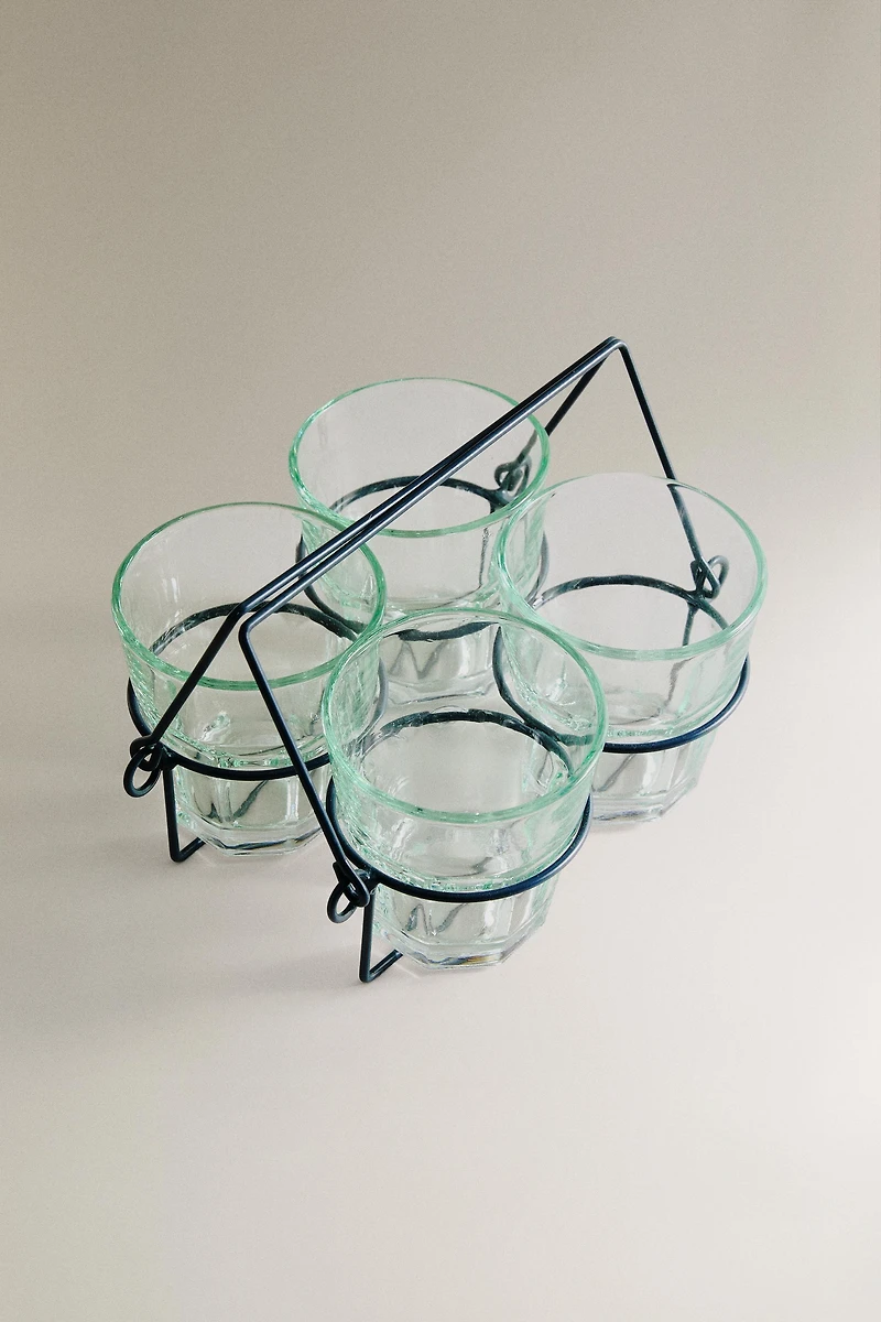 VERRE EN VERRE RECYCLABLE RELIEF