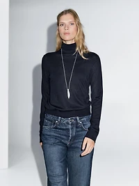 Pull laine col roulé