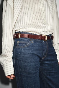 LEATHER MULTI-POSITION BUCKLE BELT