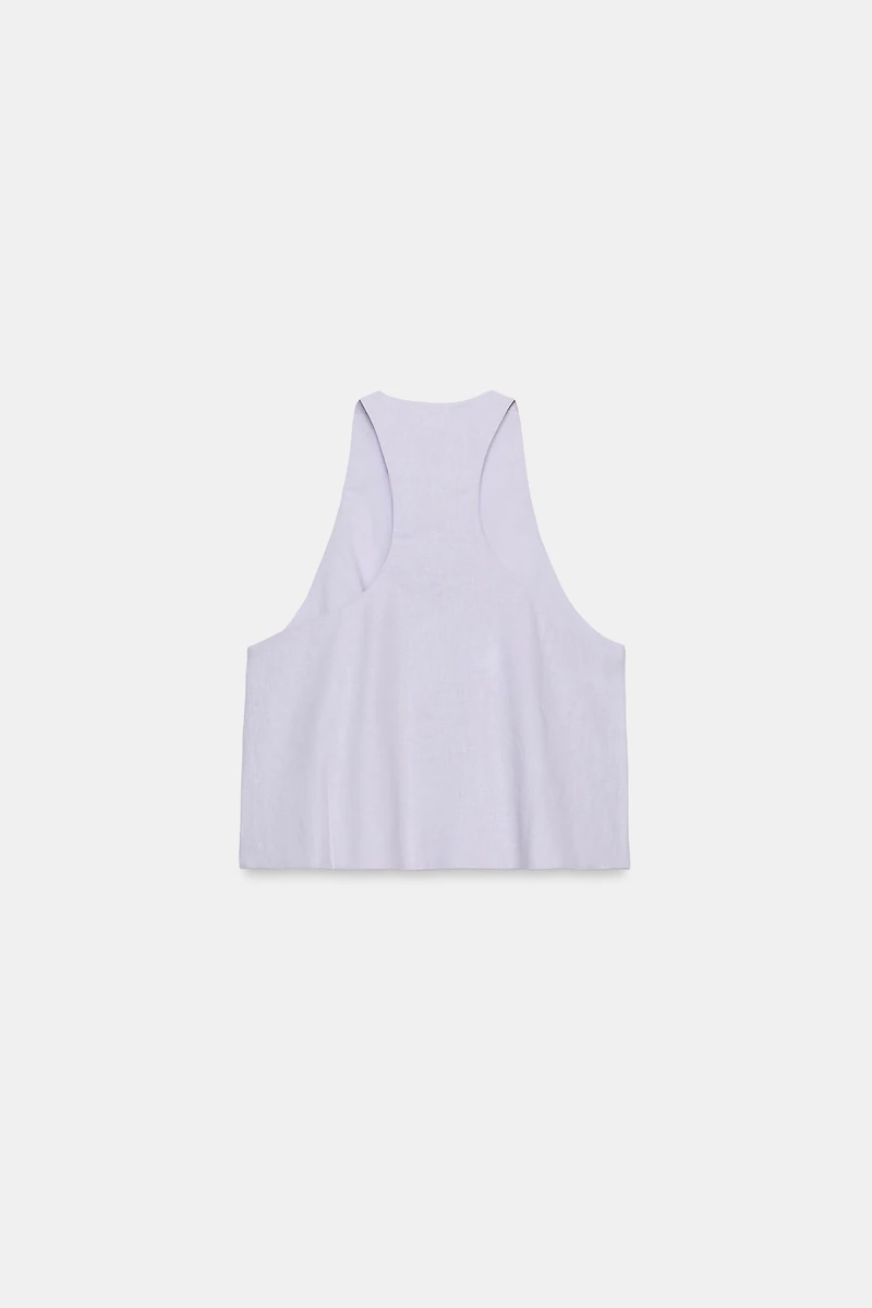 BUTTONED LINEN VEST