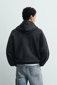 WASHED WAFFLE HOODIE SWEATSHIRT