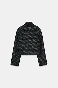 METALLIC THREAD TEXTURED WRAP JACKET