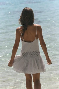 RUFFLED CHIFFON STUDDED DRESS