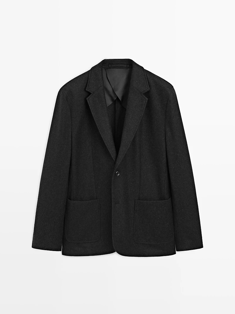 Wool blend suit blazer