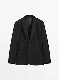 Wool blend suit blazer