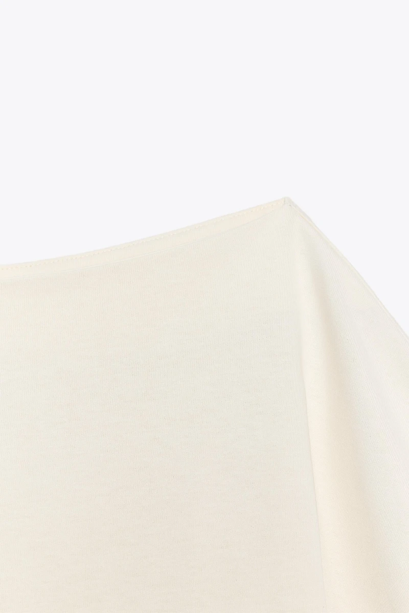 T-SHIRT EN COTON COL BATEAU