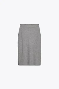 PLAIN KNIT MIDI SKIRT