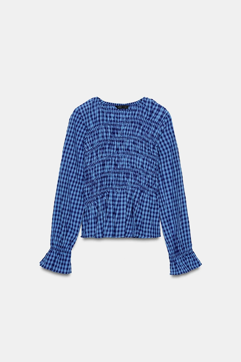 ELASTIC GINGHAM SHIRT