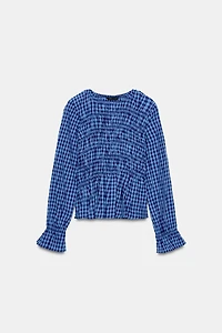 ELASTIC GINGHAM SHIRT