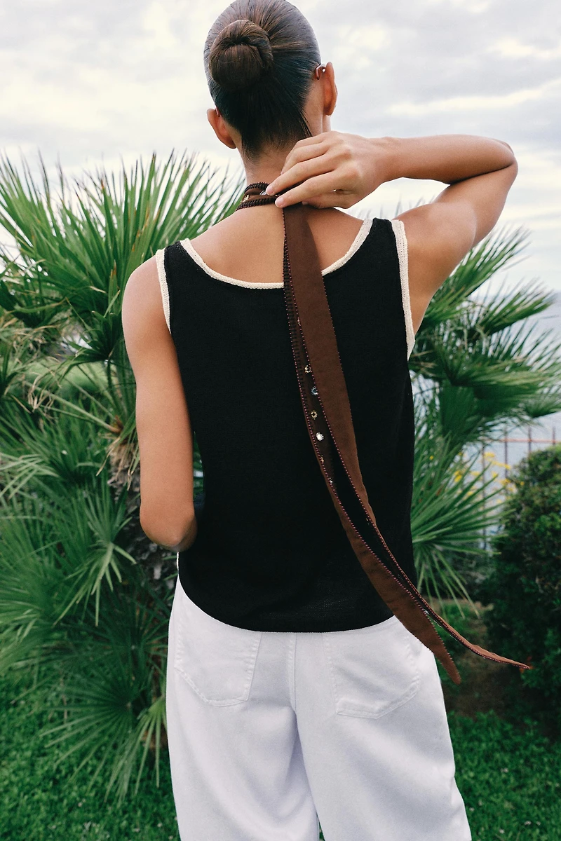 COMBINATION KNIT TOP
