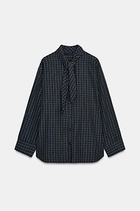 CHEMISE À CARREAUX AVEC FOULARDS EN COTON
