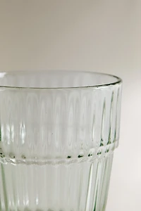 COLORED STRIPED GLASS TUMBLER