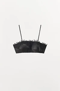 LEATHER LACE BRALETTE