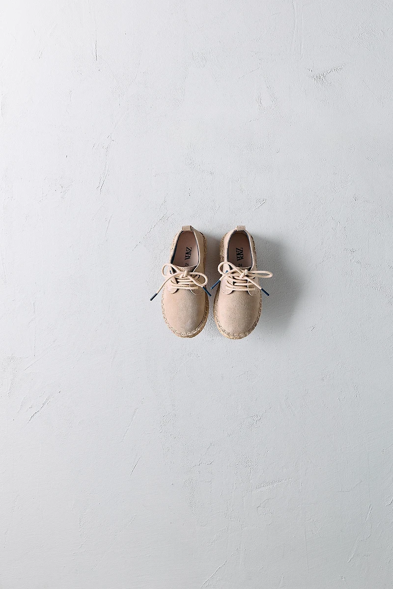 LIMITED EDITION JUTE LEATHER DERBY SHOES