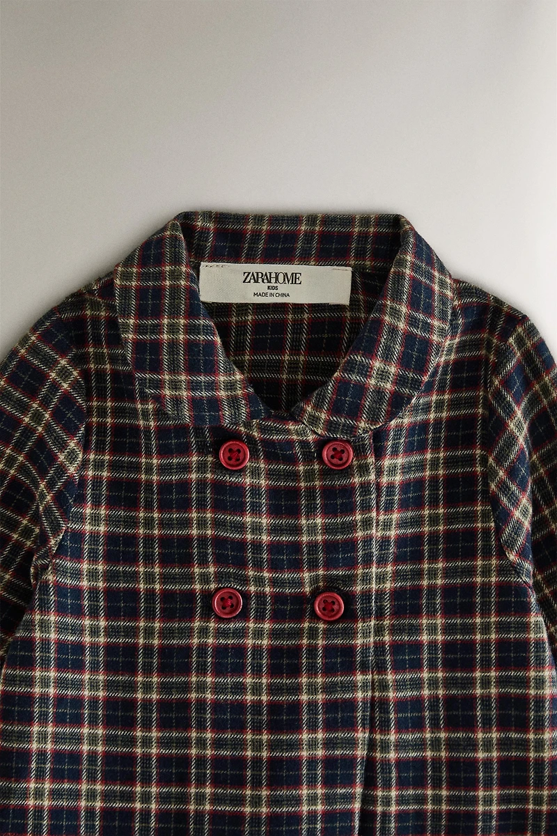 CHECK FLANNEL CHRISTMAS BABY ROMPER