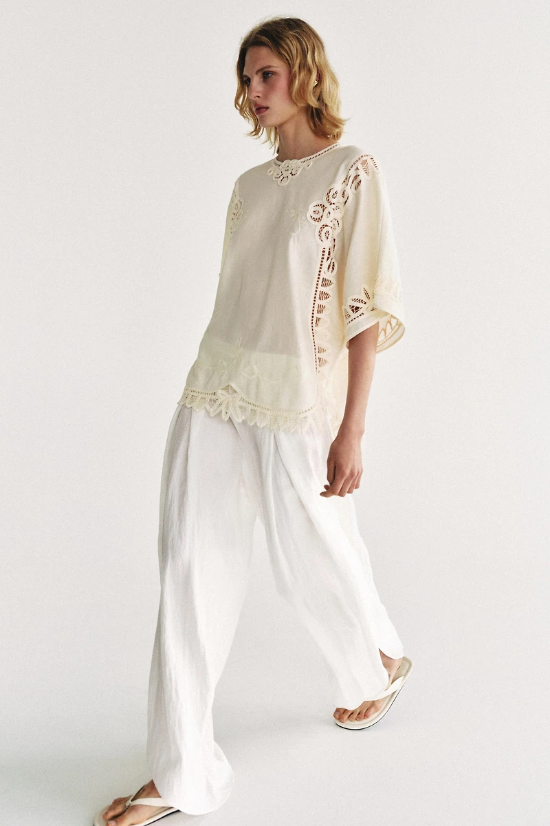 BLOUSE BRODÉE EN LIN ZW COLLECTION
