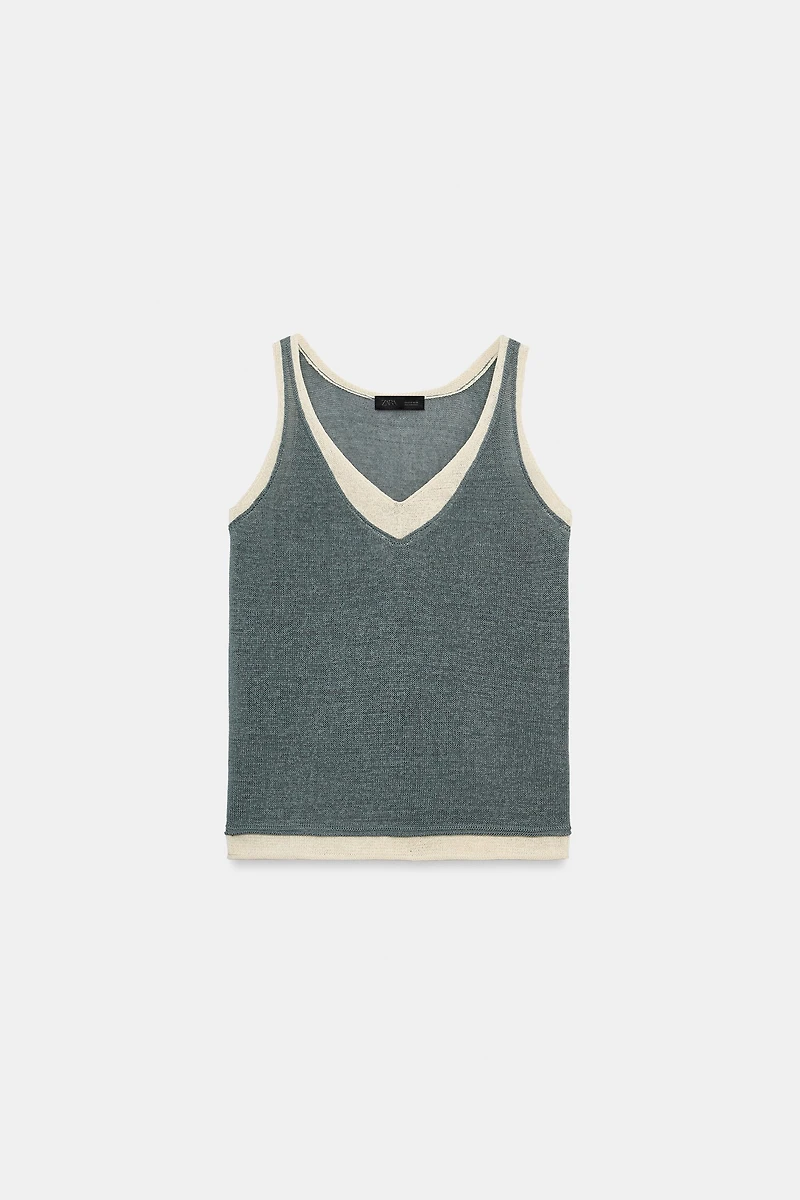 TOP EN MAILLE BIMATIÈRE