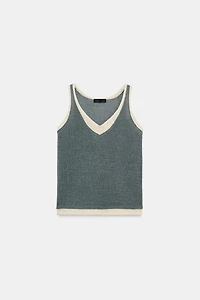 TOP EN MAILLE BIMATIÈRE