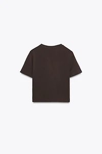 CROPPED STRETCH T-SHIRT