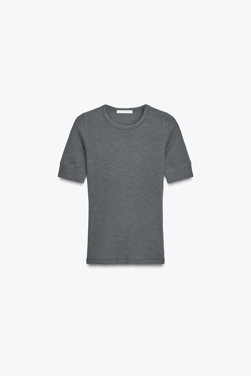 SHORT SLEEVE RIB T-SHIRT