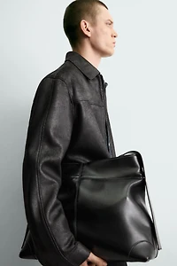 WASHED FAUX LEATHER JACKET