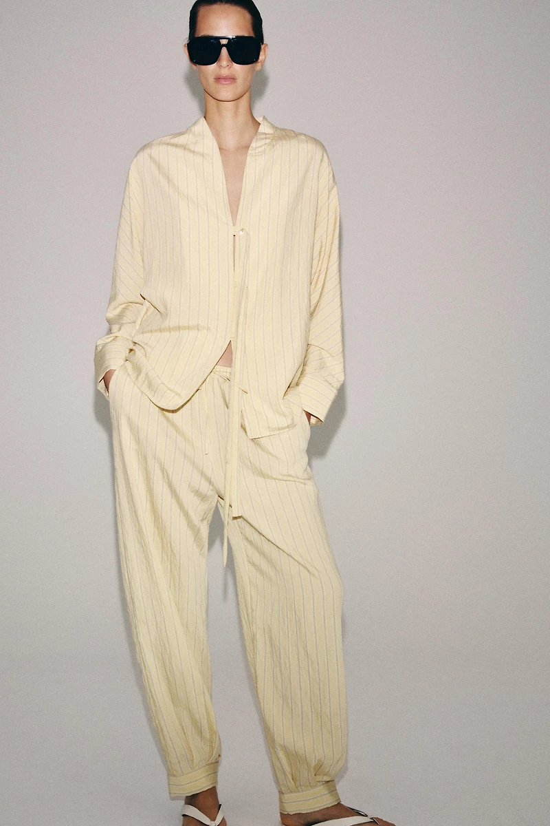 ZW COLLECTION STRIPED SLOUCHY PANTS