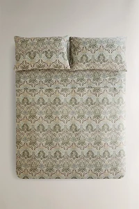 MORRIS & CO. SATEEN COTTON LEAVES DUVET COVER